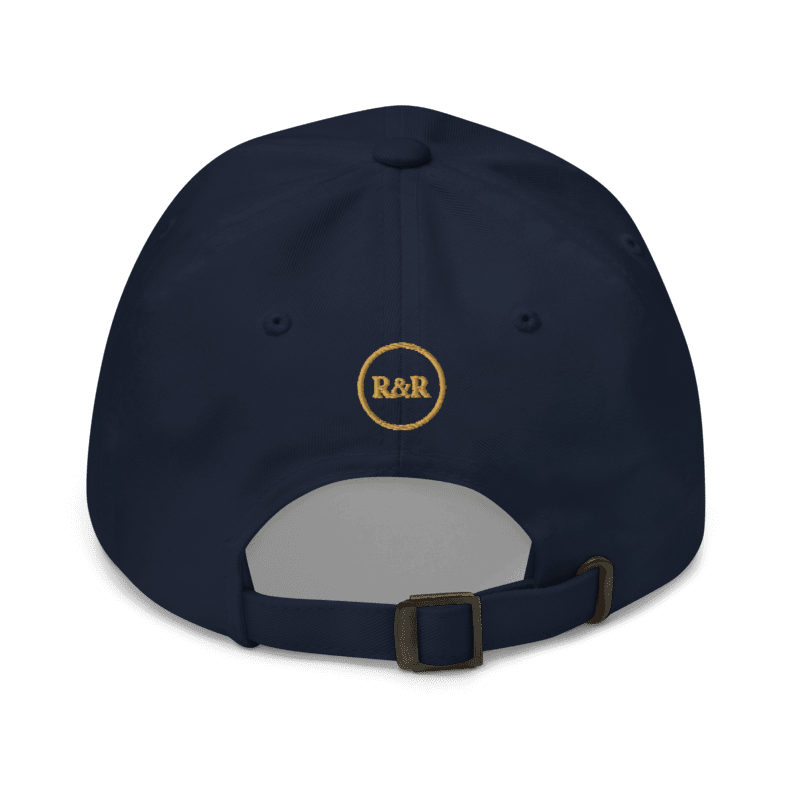 Redeemed Embroidered Hat in Navy, back with R&R mark