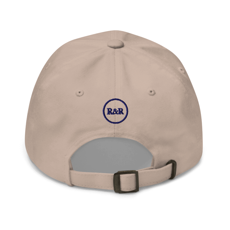 Walk by Faith Embroidered Hat in Stone, back with R&R mark
