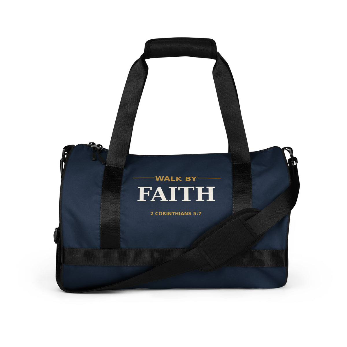 Walk by Faith Gym Bag – All-Over Print Gym Bag, front view