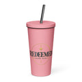 Redeemed — Made New Tumbler in Pink, 20 oz, Front