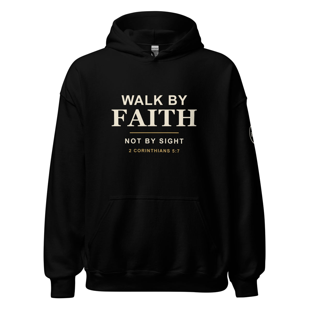 Walk by Faith hoodie – Black – front
