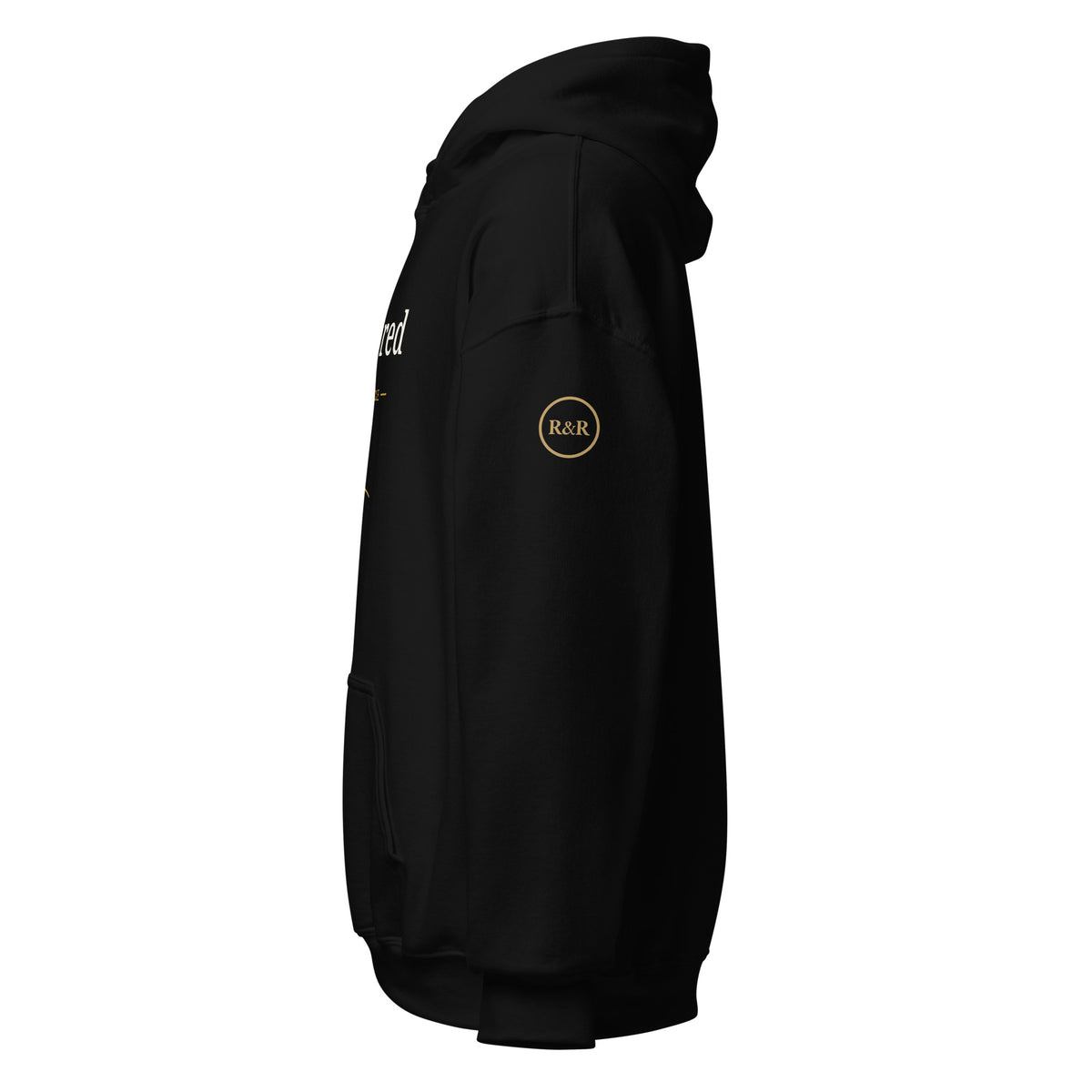 Restored — Made Whole Hoodie in Black, left sleeve view