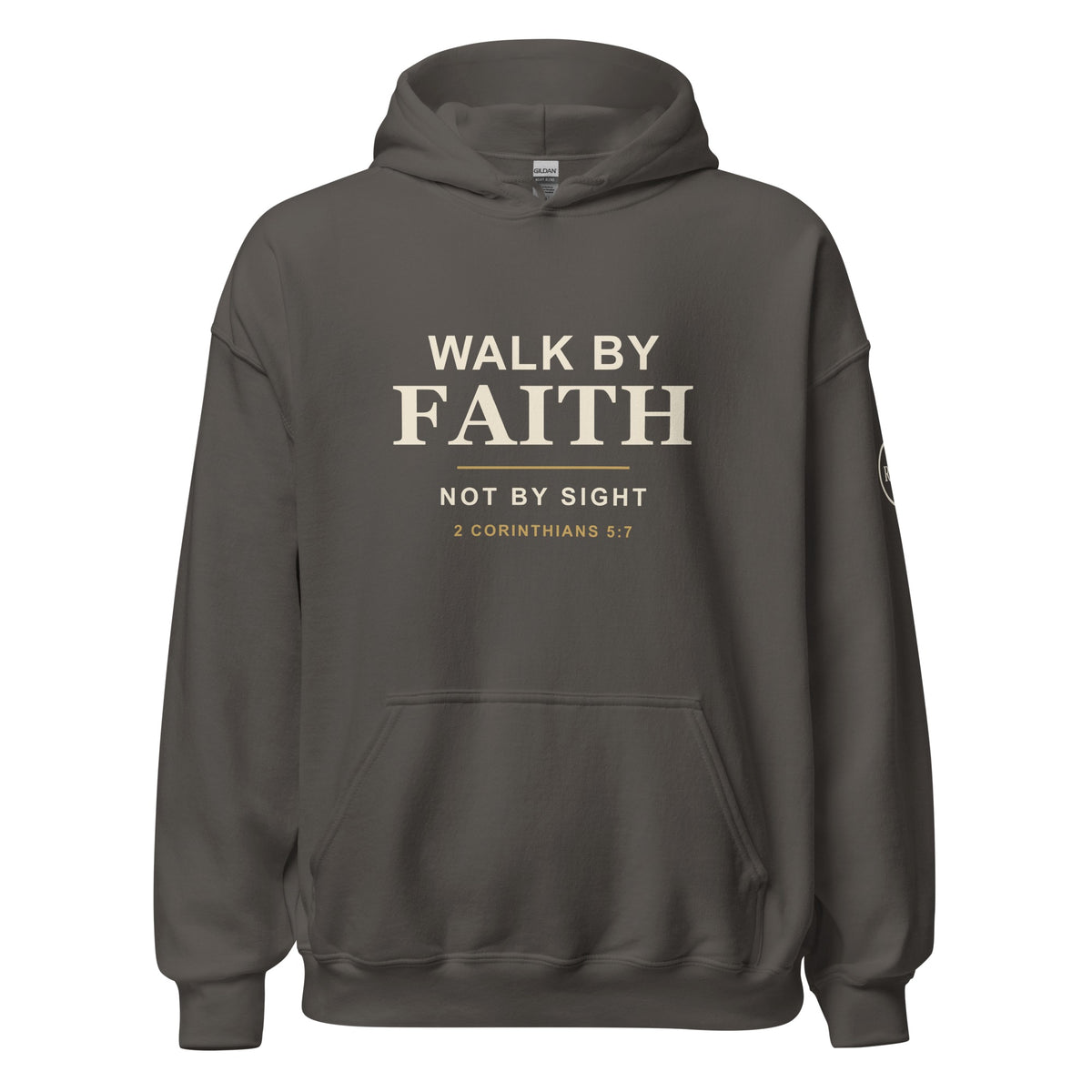 Walk by Faith hoodie – Charcoal – front