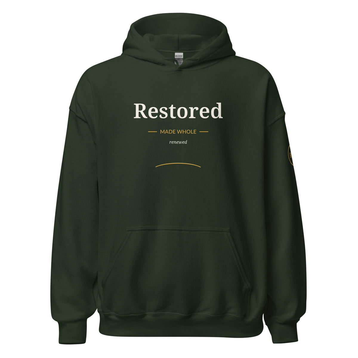 Restored hoodie – Forest Green – front