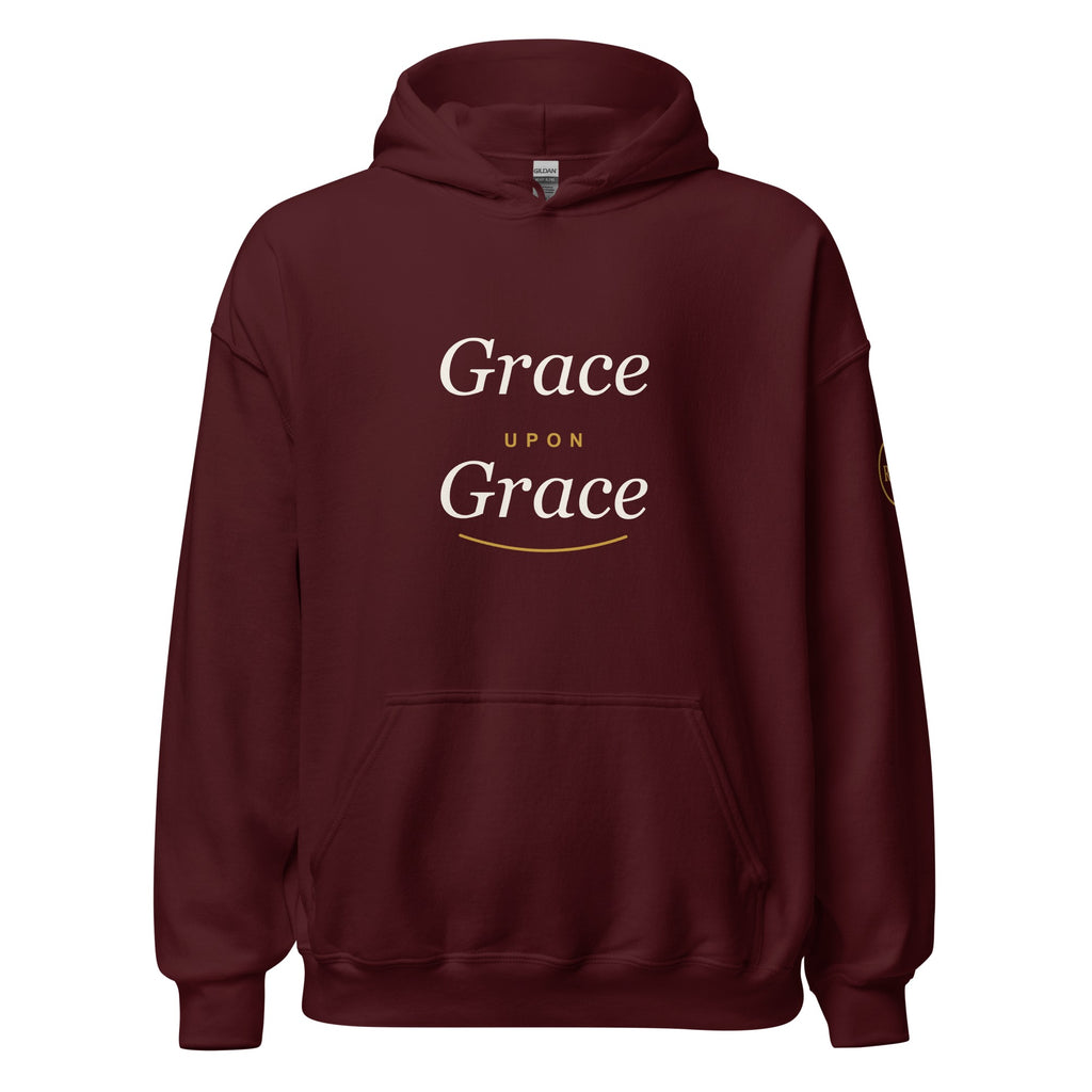 Grace Upon Grace hoodie – Maroon – front