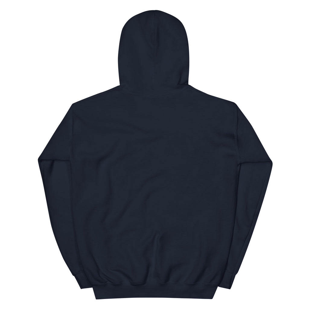 Hope — Anchored in His Promises Hoodie in Navy, back view