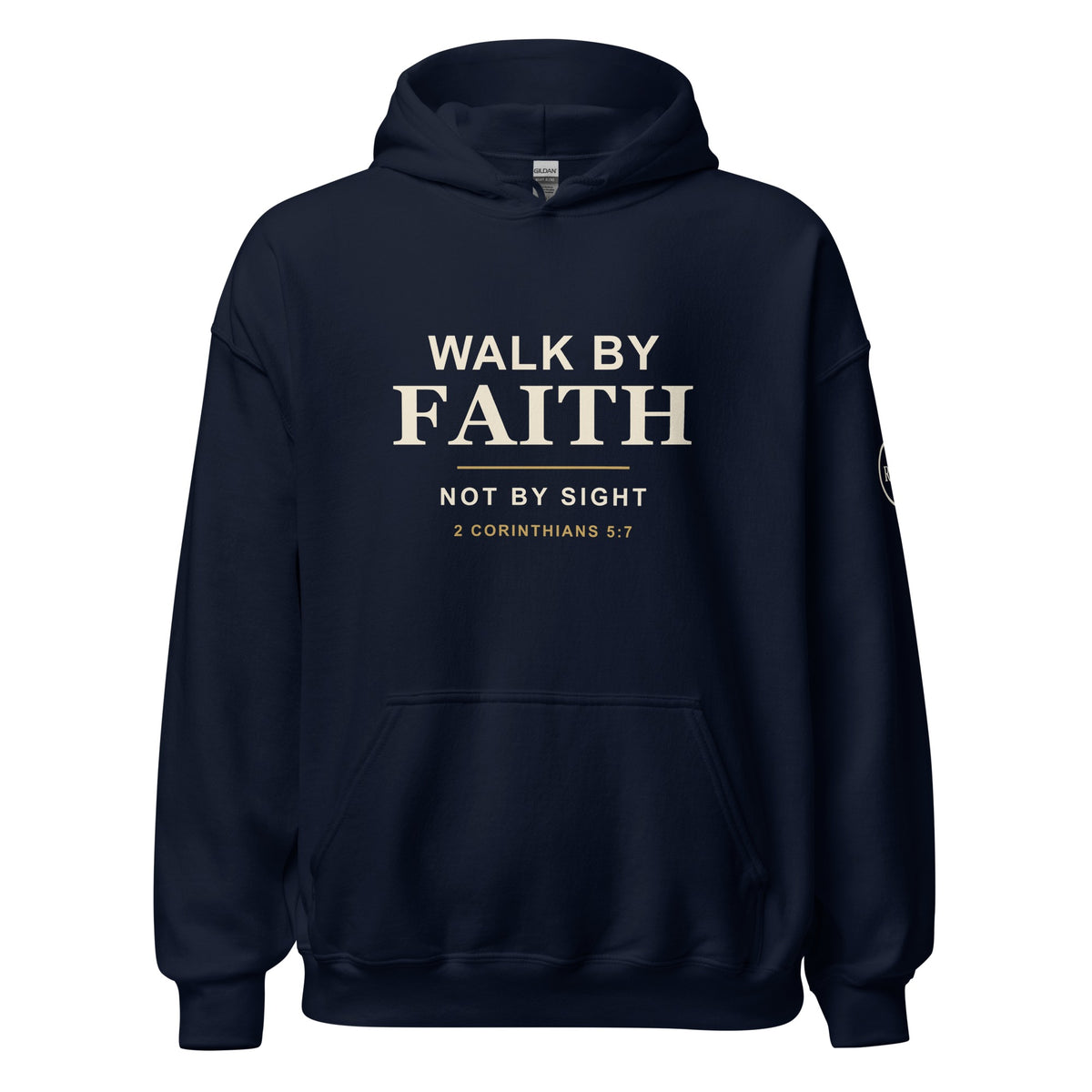 Walk by Faith hoodie – Navy – front