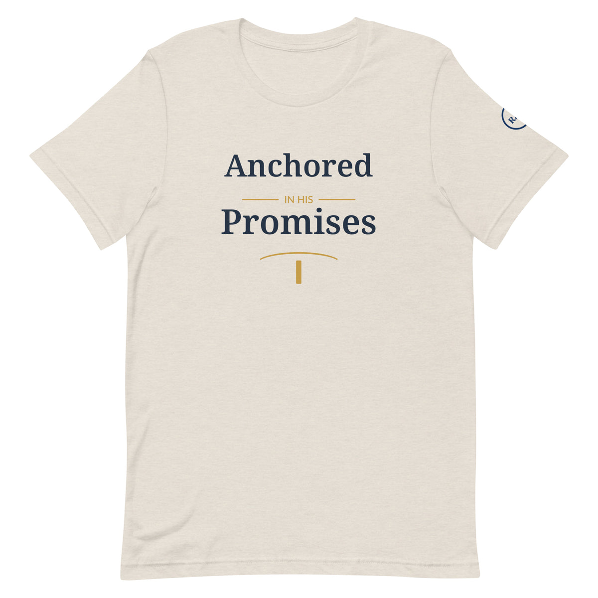 Hope — Anchored in His Promises Tee in Heather Dust, front view