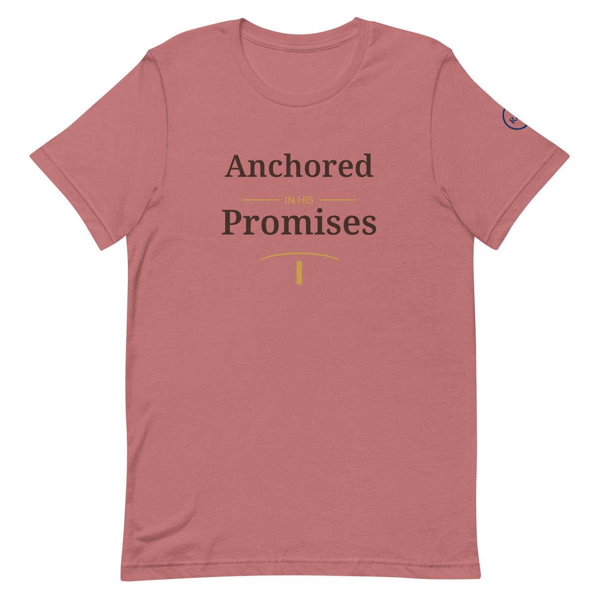 Hope — Anchored in His Promises Tee in Mauve, front view