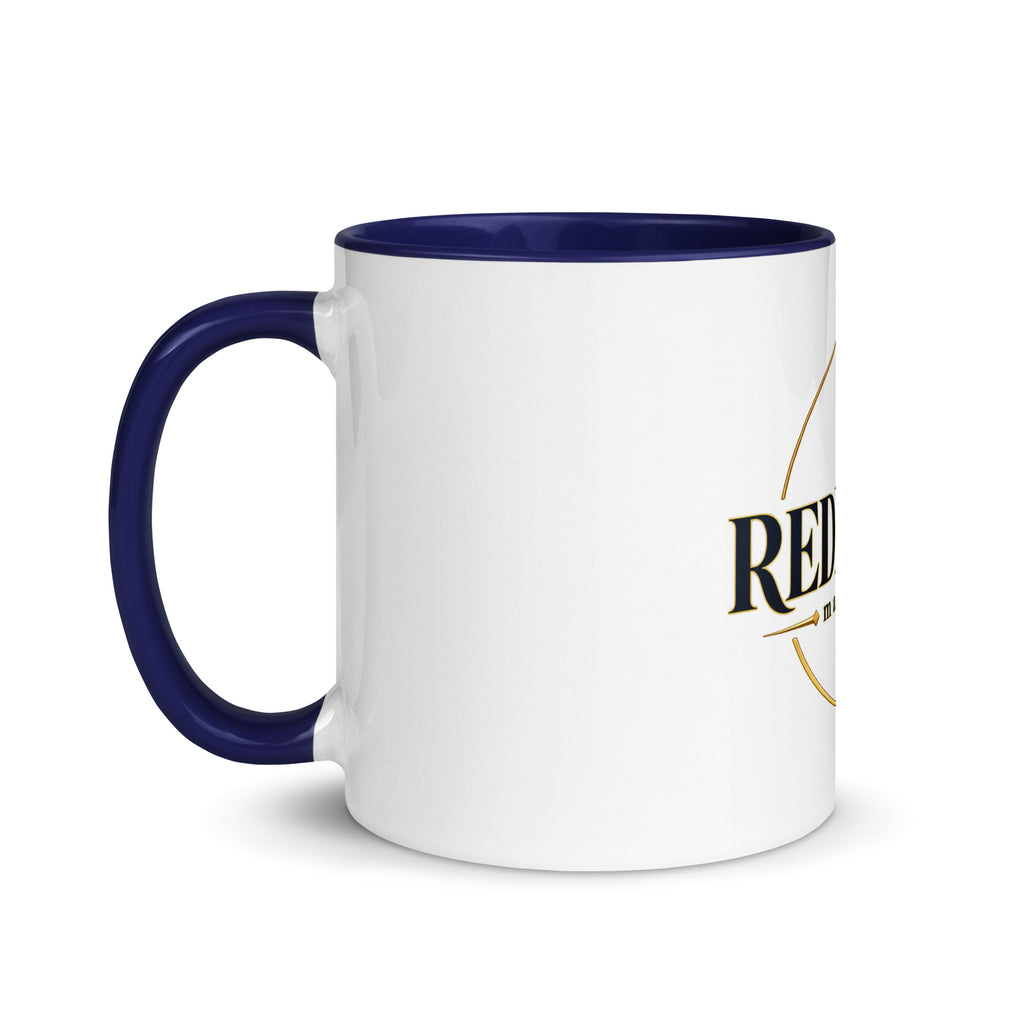 Redeemed — Made New Mug in Dark Blue, 11 oz, Left